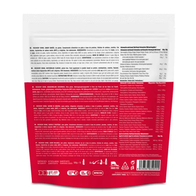226ers - plic pudra recuperare cu proteine - recovery drink - watermelon - 500gr