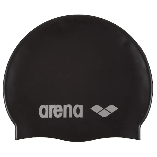 Arena - casca inot silicon - Classic - Negru | Argintiu