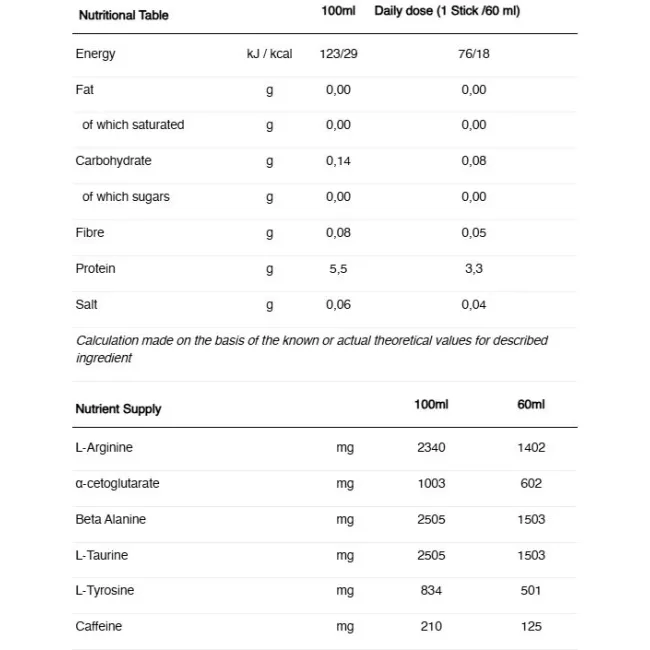226ers - shot energie - Energy Shot Stick - energy mid 125gr caf - 60ml