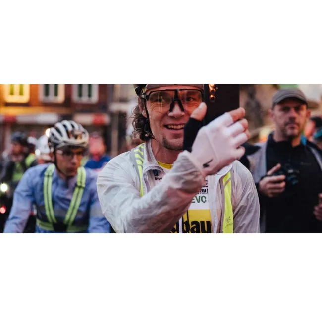 Apidura - vesta reflectorizanta ciclism Packable Visibility Vest, dimensiune S-M - verde fluo gri