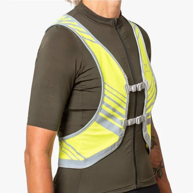 Apidura - vesta reflectorizanta ciclism Packable Visibility Vest, dimensiune S-M - verde fluo gri
