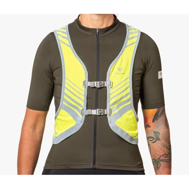 Apidura - vesta reflectorizanta ciclism Packable Visibility Vest, dimensiune S-M - verde fluo gri