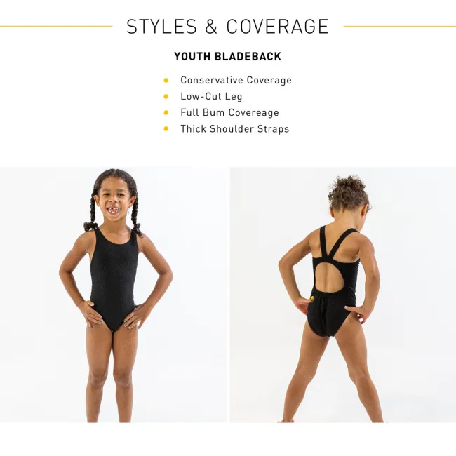 Finis - Costum de baie intreg Fete Bladeback - negru