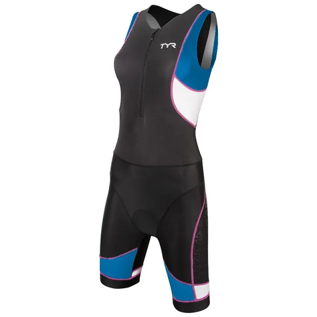 TYR Costum Trisuit Femei cu fermoar Negru-Albastru-Roz