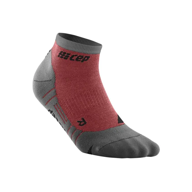 CEP - sosete compresie peste glezna - hiking light merino low-cut socks - berry | grey