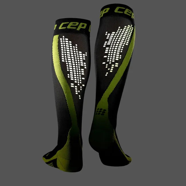 CEP Sosete de compresie Nighttech W negru-verde