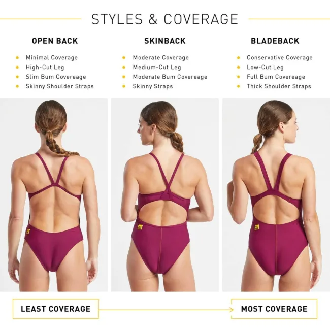 Finis - Costume de baie intreg pentru femei - Skinback Solid - visiniu cabernet