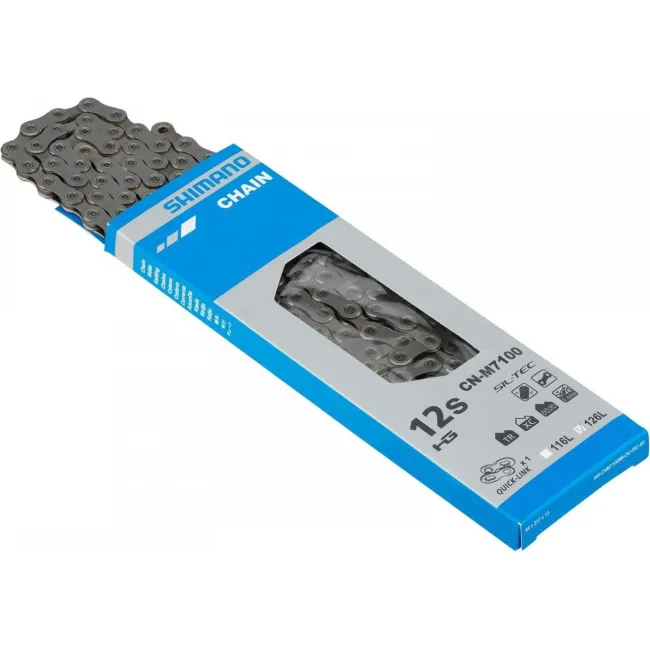 Shimano - lant Bicicleta 12 viteze SLX CN-M7100, Quick Link, 126 zale - argintiu