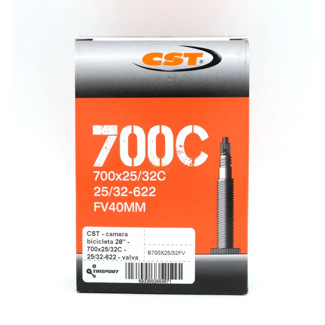 CST - camera bicicleta 28" - 700x25/32C - 25/32-622 - valva presta FV 40mm
