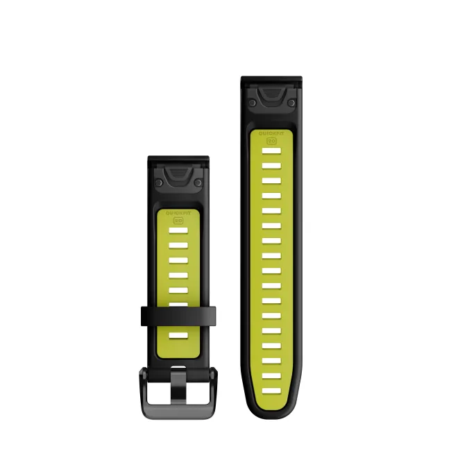 Garmin QuickFit 20 - curea silicon - negru|Electric Lime