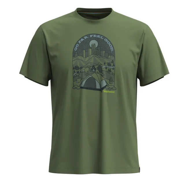 Smartwool - tricou merino - Streets to Peaks Short Sleeve Graphic Tee - Verde