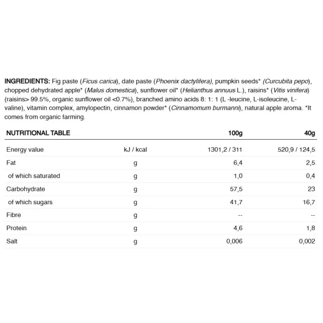 226ers - baton energie - Race Day Bar BCAA Vegan - mar | scortisoara - 40gr