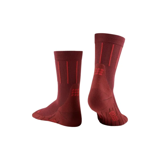 CEP - sosete compresie medii - pinstripe socks running mid cut - red