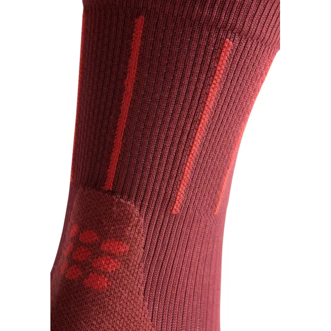 CEP - sosete compresie medii - pinstripe socks running mid cut - red