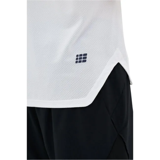 CEP - tricou tehnic - the run shirt round neck short sleeve v5 - white | geometrics