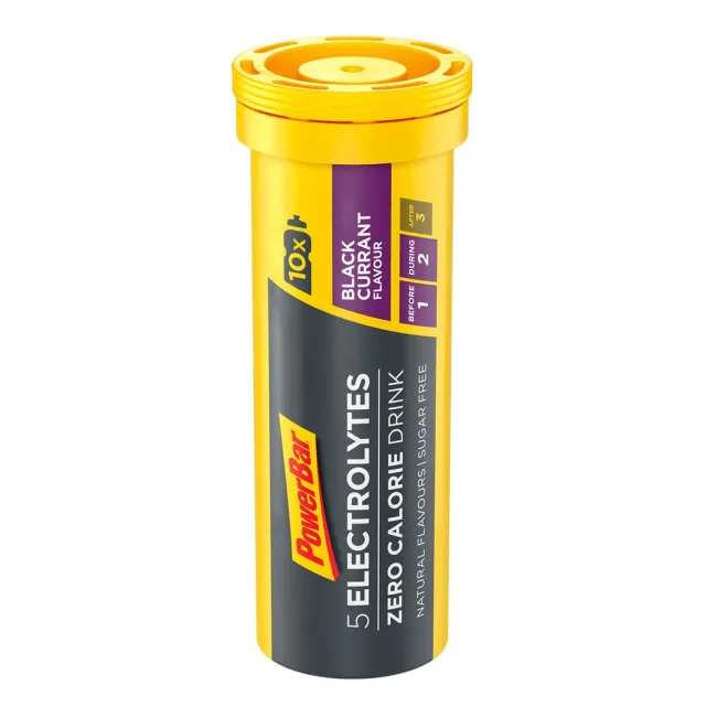 Powerbar - pastile efervescente hidratare si mineralizare 5 Electrolytes, aroma coacaze negre - cutie 10x 4.2g