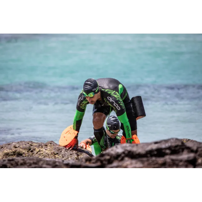 Orca - protectie neopren pentru gamba inot SwimRun Calf Guards - negru verde