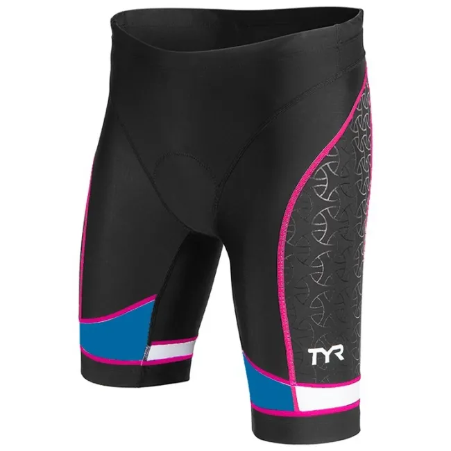 TYR Trishort Competitor Femei 8" - negru albastru roz