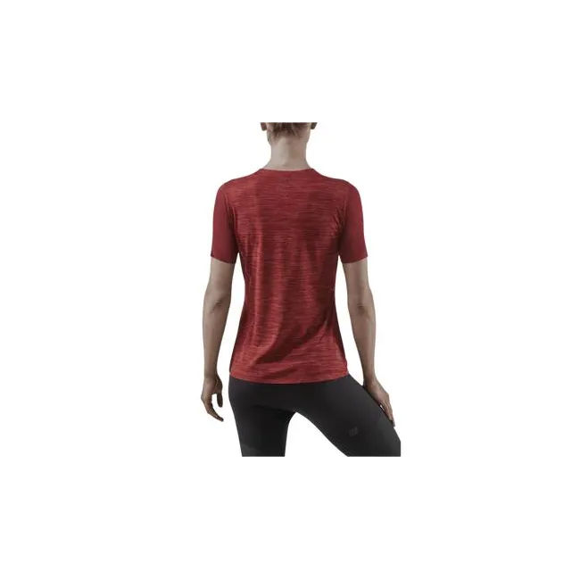 CEP - tricou tehnic - run shirt short sleeve W - dark red
