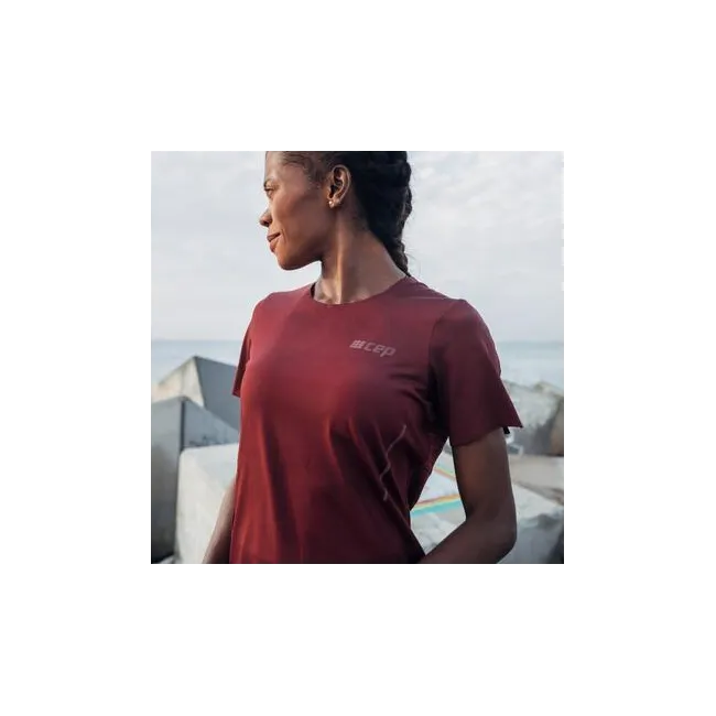 CEP - tricou tehnic - run shirt short sleeve W - dark red