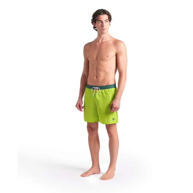 Arena - short inot barbati - Team Stripe Beach Boxer - Arctic-Lime-Mangrove