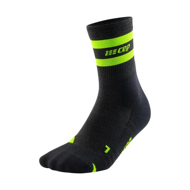 CEP - sosete compresie medii - hiking 80`s mid cut socks - stonegrey | green