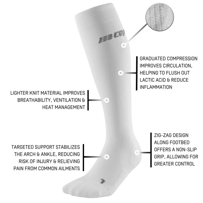 CEP - sosete compresie inalte - ultralight socks tall v3 - white