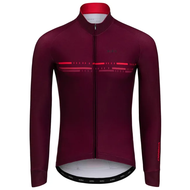 Hiru - tricou ciclism barbati maneca lunga Advanced Thermal LS Jersey - visiniu granat