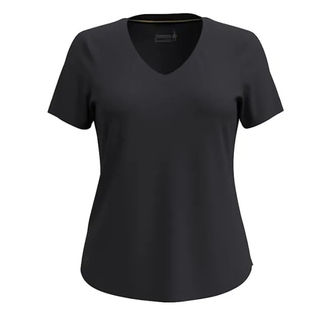 Smartwool - tricou merino - Active Ultralite V-Neck Short Sleeve W - Negru