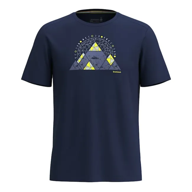 Smartwool - tricou merino - Geo Phase Active Short Sleeve Graphic Tee - Albastru