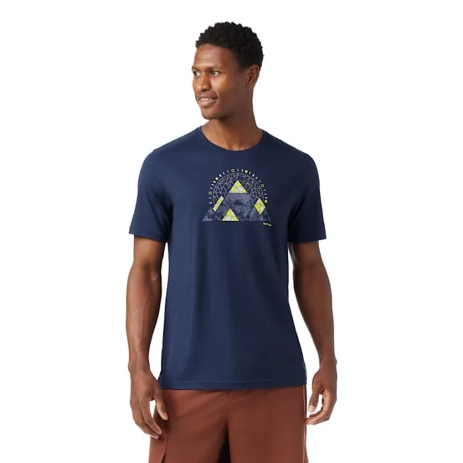 Smartwool - tricou merino - Geo Phase Active Short Sleeve Graphic Tee - Albastru