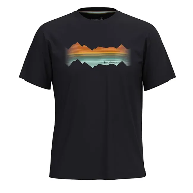 Smartwool - tricou merino - Mountain Horizon Short Sleeve Graphic Tee - Negru