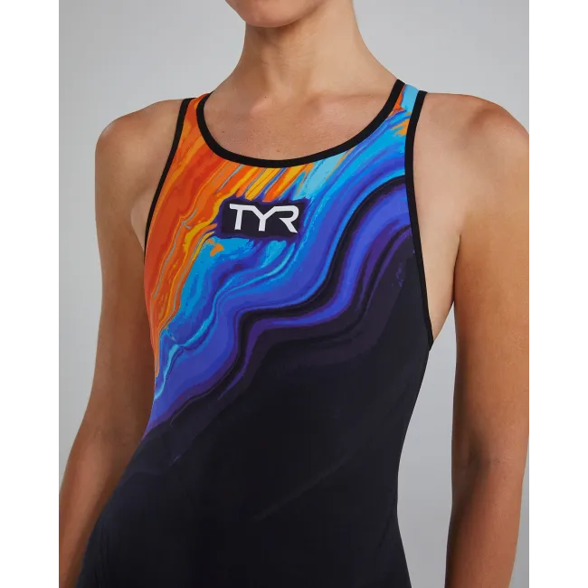 TYR - costum intreg tehnic - VENZO Open Back Volconyx W - portocaliu | bleumarin