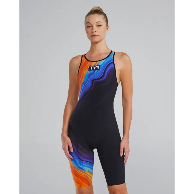 TYR - costum intreg tehnic - VENZO Open Back Volconyx W - portocaliu | bleumarin