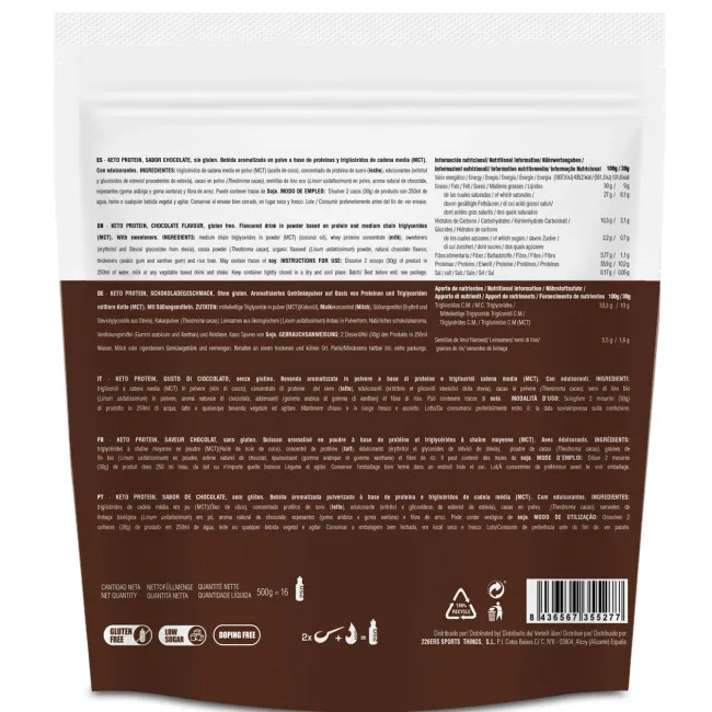 226ers - pudra proteica - Keto Protein - ciocolata - 500gr