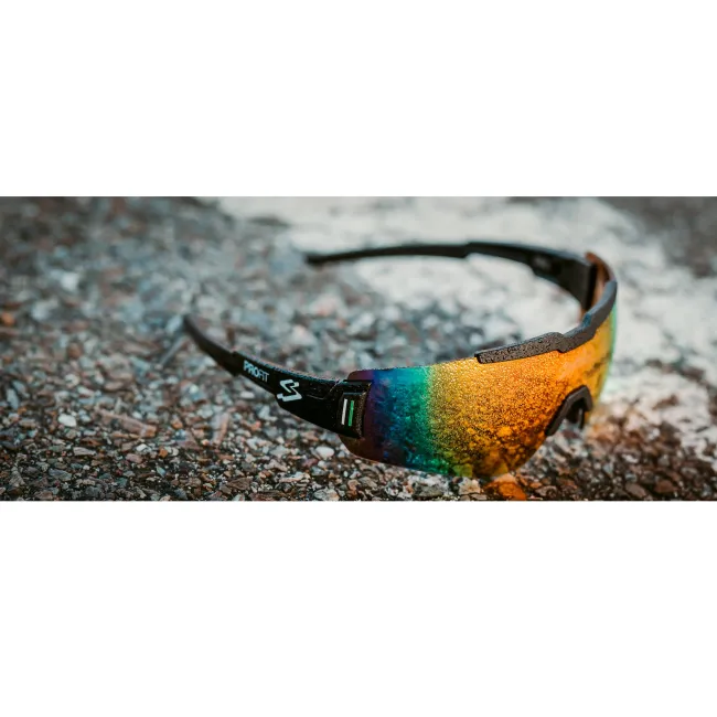 Spiuk - ochelari soare sport Profit, 2 lentile de schimb transparent si verde oglinda  - rama multicolora (irizata)