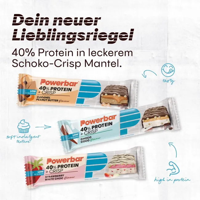 Powerbar - baton proteic activitate sportiva Protein+ 40% - aroma Caramel si unt de arahide - 40g