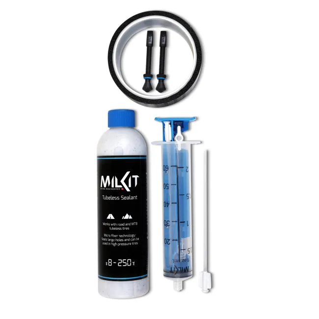 Milkit - kit conversie anvelopa Bicicleta la tubeless, valva 45mm si banda 29mm