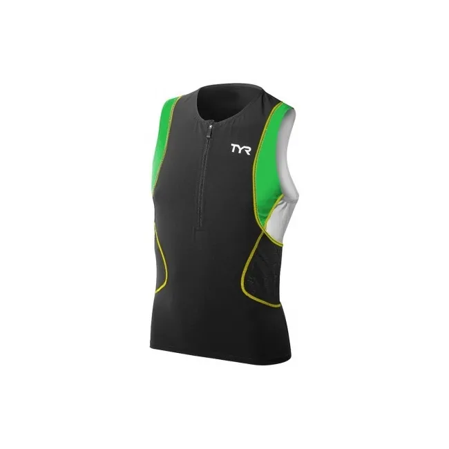 Men Competitor Singlet TYR negru-verde-galben