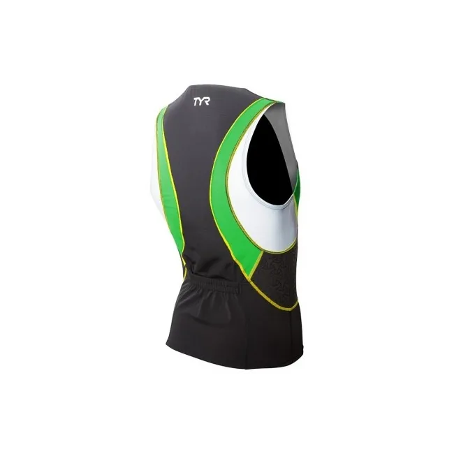 Men Competitor Singlet TYR negru-verde-galben