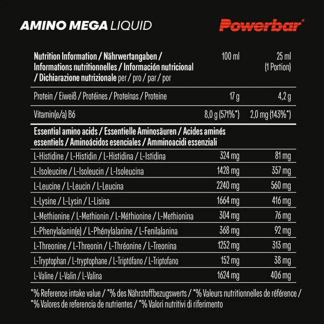 Powerbar - fiola aminoacizi black line Amino Mega Liquid new formula - 25ml