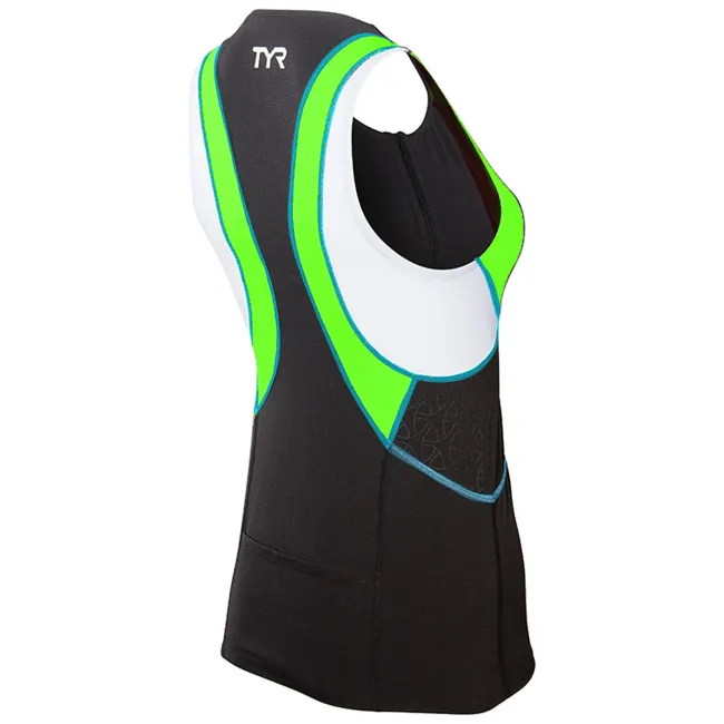 TYR Competitor Singlet Top triatlon femei negru-verde