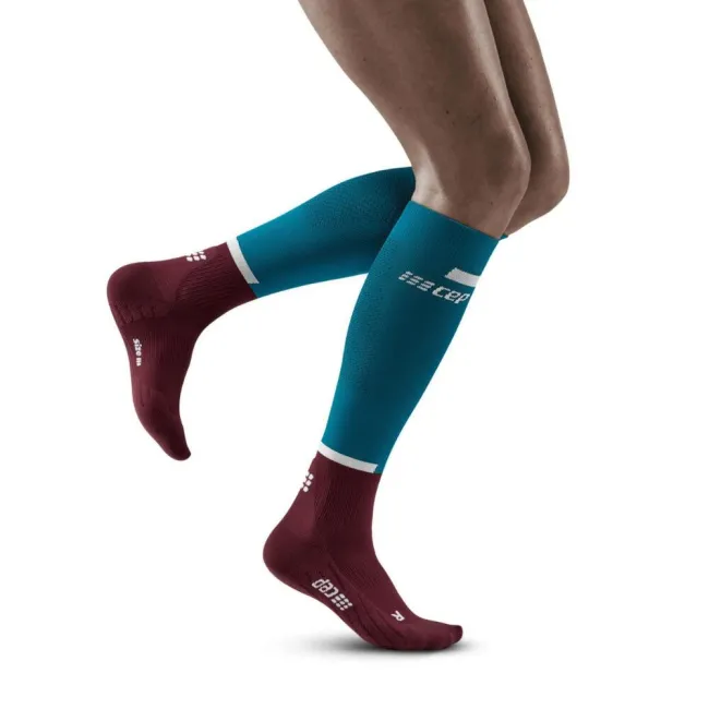 CEP - sosete compresie inalte - the run socks tall v4 W - petrol | dark red