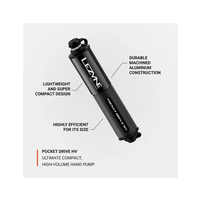 Lezyne - mini pompa - Hand Pump CNC Pocket Drive HV - negru
