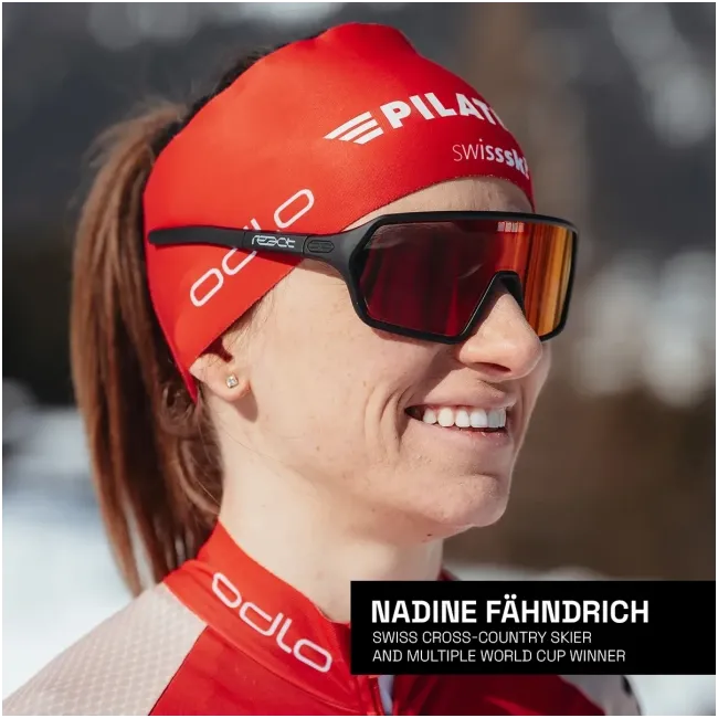 Ochelari de soare electro fotocromatici React Swiss REV RUBY - lentila portocalie si rama neagra - masura S