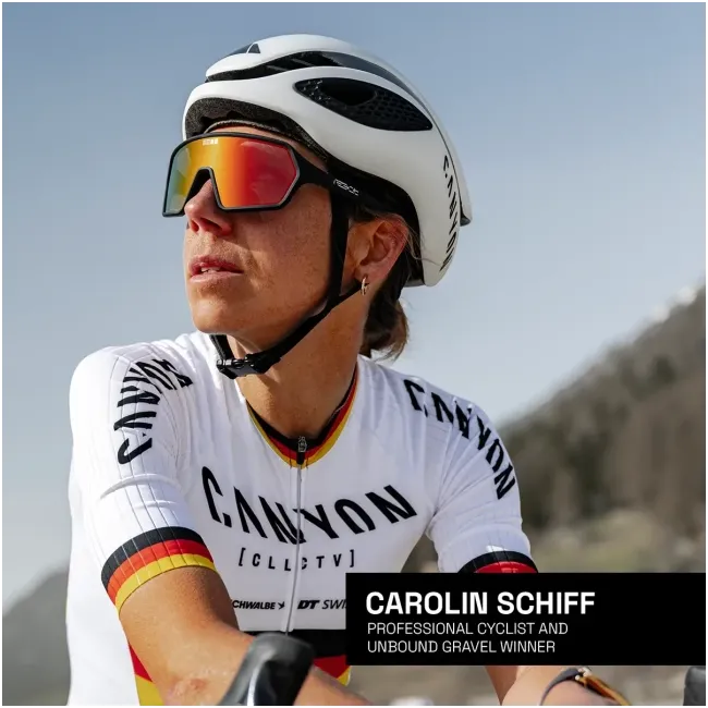 Ochelari de soare electro fotocromatici React Swiss REV RUBY - lentila portocalie si rama neagra - masura S