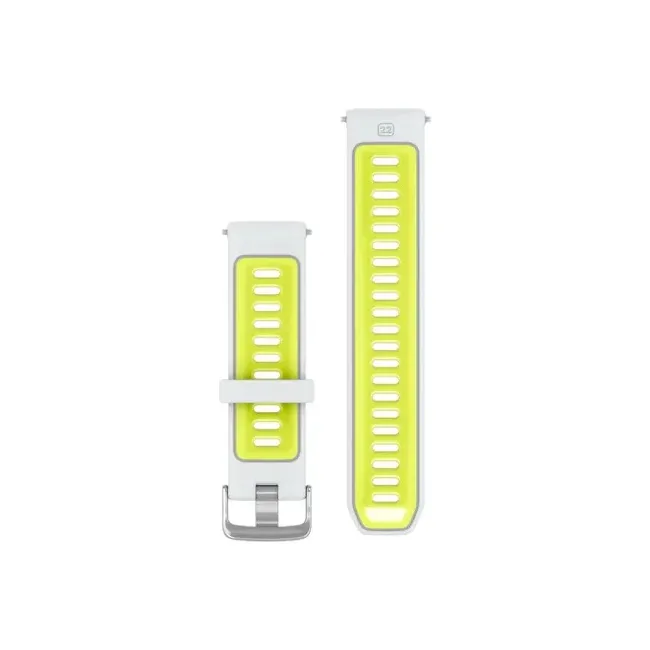 Garmin - curea silicon Forerunner - Quick Release 22 - Alb ceramic I Amp Yellow transparent cu Hardware argintiu
