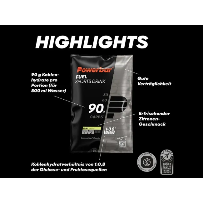 Powerbar - plic pudra carbohidrati - Fuel Drink - Lamaie - 94g