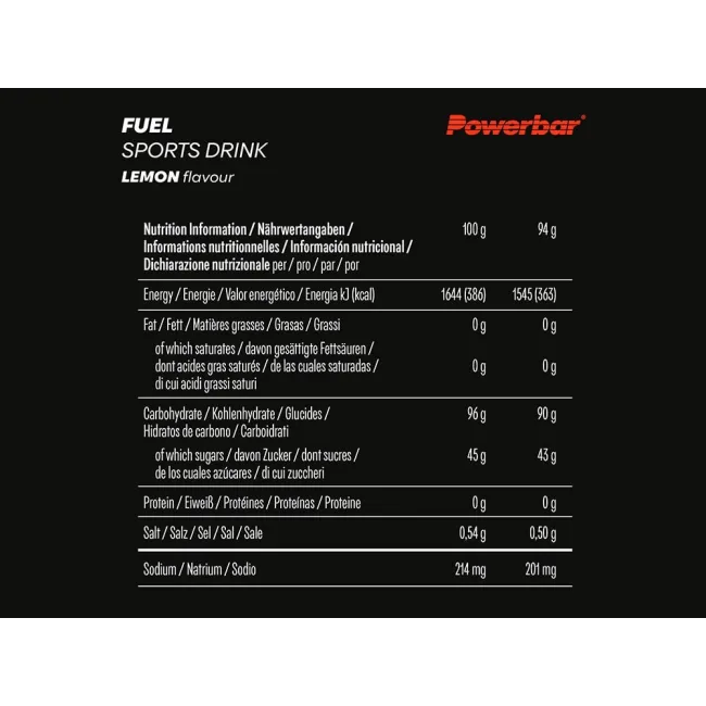 Powerbar - plic pudra carbohidrati - Fuel Drink - Lamaie - 94g