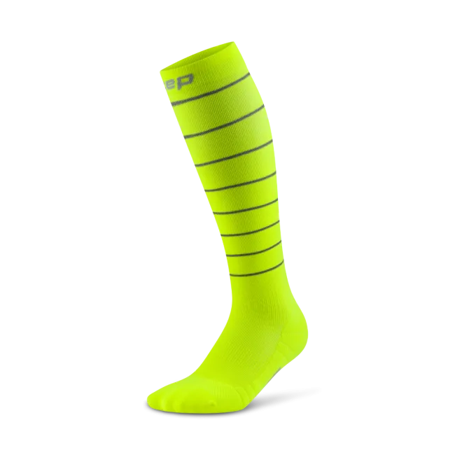 CEP - sosete compresie inalte - PRO run socks reflective tall 3.0 - neon yellow